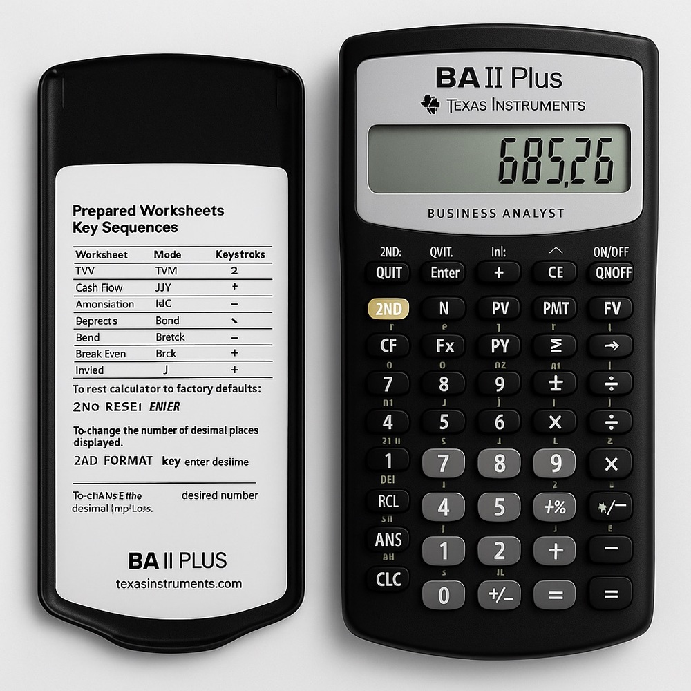 🧸 Texas Instruments BA II Plus Financial Calculator - Gray and Black